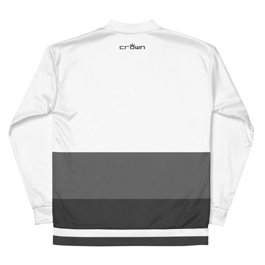 CROWN DOUBLE GRAY Unisex Bomber Jacket