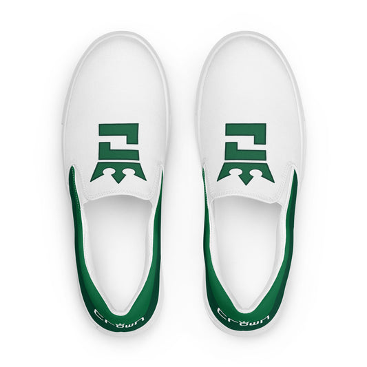 CROWN DOUBLE GREEN Men’s slip-on canvas shoes