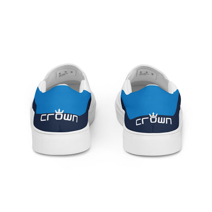 CROWN DOUBLE BLUE Men’s slip-on canvas shoes