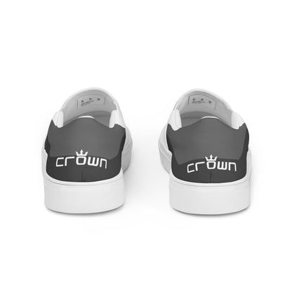 CROWN DOUBLE GRAY Men’s slip-on canvas shoes